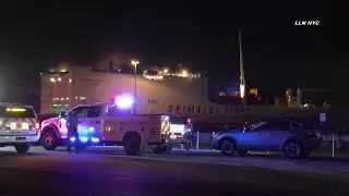 (Incomplete Video) 2 Firefighters Killed in Cargo Ship Fire / Newark NJ 7.6.23