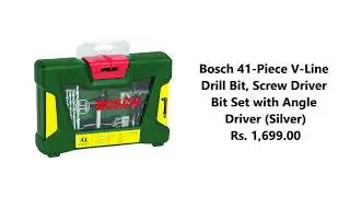 Bosch 41 Piece V Line Drill Bit, Screw Driver Bit Set with Angle Driver Silver