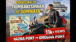 Hazira To GoGha Ro Ro Ferry ⛴️ | Traimabakeshwar to Somanath jyotirlinga on bike | Episode 5