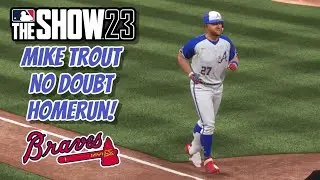 Mike Trout No Doubt Homerun Off Foul Pole In New Braves City Connect Jerseys! MLB THE SHOW 23