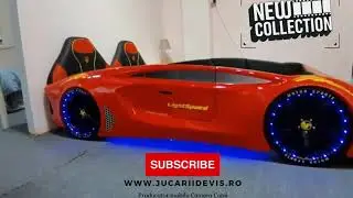 Masina pat copii | Masina pat pentru baieti | Masina pat cu leduri | Pat masina pentru dormitor copi