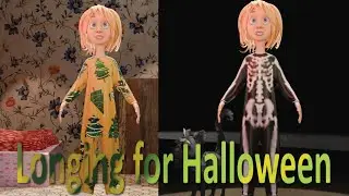 Blender Characterdesign Girl at Halloween #3dcharactermodeling #3dcharacterdesign