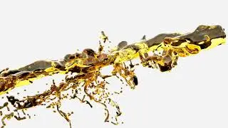 Water splash, yellow liquid slow motion
