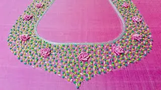 Bullion knot embroidery