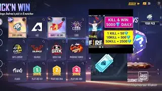 free fire pick and win event free fire