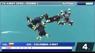 Columbia / Formation Skydiving 4-way Open Rd 2, Mondial 2012 Dubai