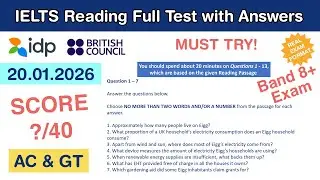 IELTS Reading Practice Test with Answers 20.01.2026 - Test #133