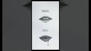 How to draw Angel vs Devil lips😇😈#art #drawing #arttutorial #sketch #tutorial #doodle