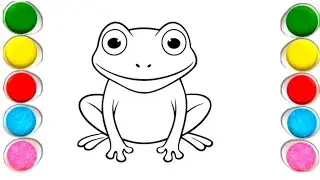 Let's draw a Cute Frog for kids | 🐸| How to draw Frog step by step | drawing,colouring&painting Frog