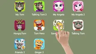 Talking Tom, My Angela, Save The Pets, Hungry Tom, Ginger, Tom Hero,🩵#angela #talkingtom #ginger 