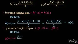 (8) Sobre funções pares, ímpares e funções periódicas.