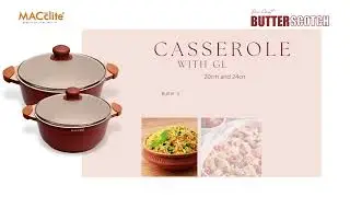 Butter Scotch Die Cast Non Stick Casserole With Glass Lid, Induction Base