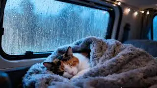 Cozy Car Rain Sounds with Gentle Thunder | White Noise for Sleep