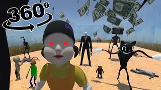 Игра в Кальмара -360 VR видео 1 - Веселый Мультик