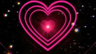 Neon Lights Double Heart Tunnel💖Pink Heart Background - Animation Background Video Loop