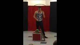 Noah Moore juggles knives