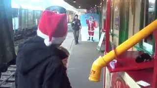 Bluebell Railway Santa Special 2014 - Foxy playing Splat the Rat at Horsted Keynes Station