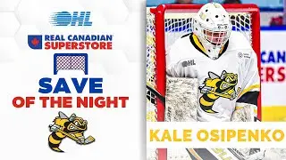 Real Canadian Superstore Save of the Night: Kale Osipenko stretches out with the pad
