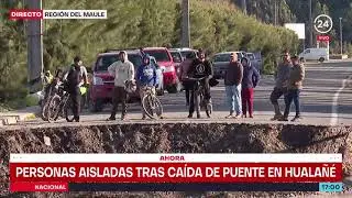 Personas aisladas tras caída de puente en Hualañe