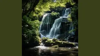Riverside Life's Echoes with Waterfall