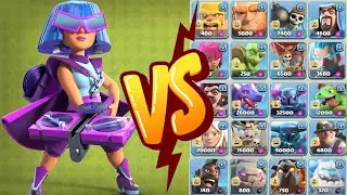 LEVEL 1 Party Queen vs All Troops - Clash of Clans