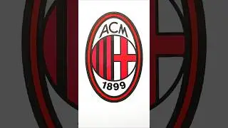​ASMR Coloring AC Milan Logo 🔴⚫️⚽️ Satisfying Bold Lines #shorts