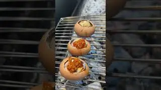 Chicken eggs in charcoal grill #chinesefood #barbecue #mukbang#bbq #delicious
