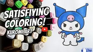 🎀 Relaxing Kuromi Coloring 💙 | Stress-Free Satisfying Video ✨