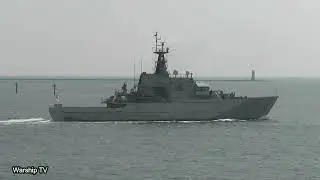 HMS MERSEY P283 ENTERS DEVONPORT NAVAL BASE AT DEVILS POINT - 22nd April 2022