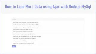 Как загрузить больше данных с помощью Ajax с Node.js MySql