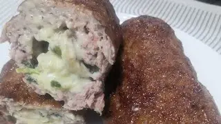 Staffered Ground Pork with Cream cheese, Spinach, and Mushrooms 