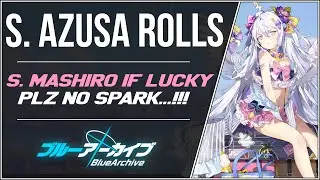 Summer Azusa Pulls + Summer Mashiro If I'm Lucky. Plz No Spark Again, Big Pray | Blue Archive