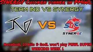 Synergy vs TeamIND in last circle | Synergy chicken dinner PMWL | NovaGodL 10 kills | PMWL Highlight