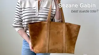 Sezane Gabin Bag Camel Suede - Best Suede Tote for Fall? Full Review + Mod Shots + What Fits