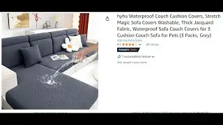 hyha Waterproof Couch Cushion Covers, Stretch Magic Sofa Covers Washable