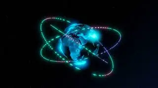 Digital Earth with animated glowing effects.