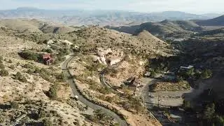 Virginia City, Nevada Drone Flight Birds Eye View Shots of Steam Locomotive at the End