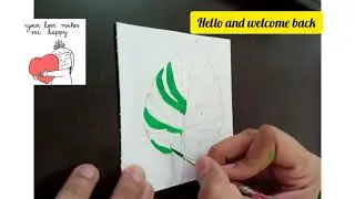 Day#10-Acrylic Monstera Leaf Painting/Botanical Illustration For Beginners/How To Draw Monstera Leaf