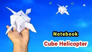 Flying Cube Helicopter, Notebook Cube Toy, Flying New Helicopter toy, paper square helicopter