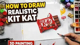 How to Draw Realistic KitKat 🍫 | 3D Drawing That Looks Real!
