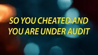 So you cheated on your taxes and you are under a tax audit