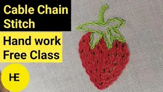 Cable chain stitch design. Cable chain stitch tutorial.   #Hand #embroidery