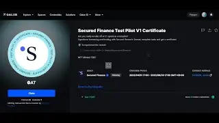 Secured Finance Test Pilot V1 Certificate /Sepolia Upgrade Journey