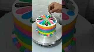 Best Rainbow 🌈 Cake Receipe #cake #shortvideo #shorts #youtubeshorts #cakedesign #viral