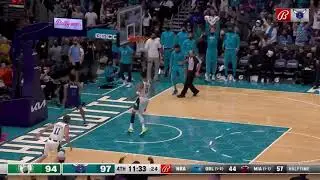 Nick Richards elevates for the massive volley ball spike block! | Celtics vs Hornets
