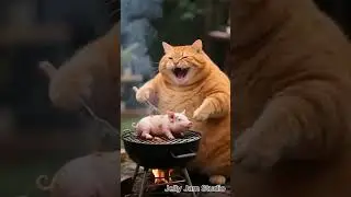 Orange cat cooking pig Funny cartoon animal video story cute ai animation #fyp #viral #shorts