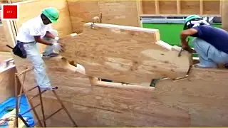 Wooden House Construction in 24 h/Fastest Workers You Have Never Seen/ Ingenious Tools