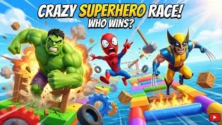 Hulk vs Spiderman vs Wolverine 🚦 CRAZY Race Challenges & Epic Fails  Funny Superhero Animation