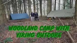 Woodland camp with Viking outdoors