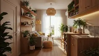 Tiny Apartment Tour with Biophilic Design | Smart Space-Saving Nature Ideas